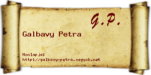 Galbavy Petra névjegykártya